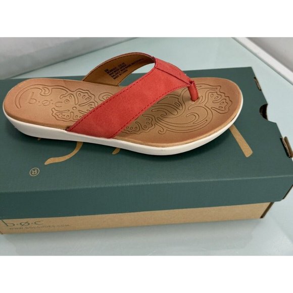 B.O.C. Aimee Classic Women's Flip-Flop Thong Sandal Coral Orange Red Blend Sz 6 - Picture 9 of 9